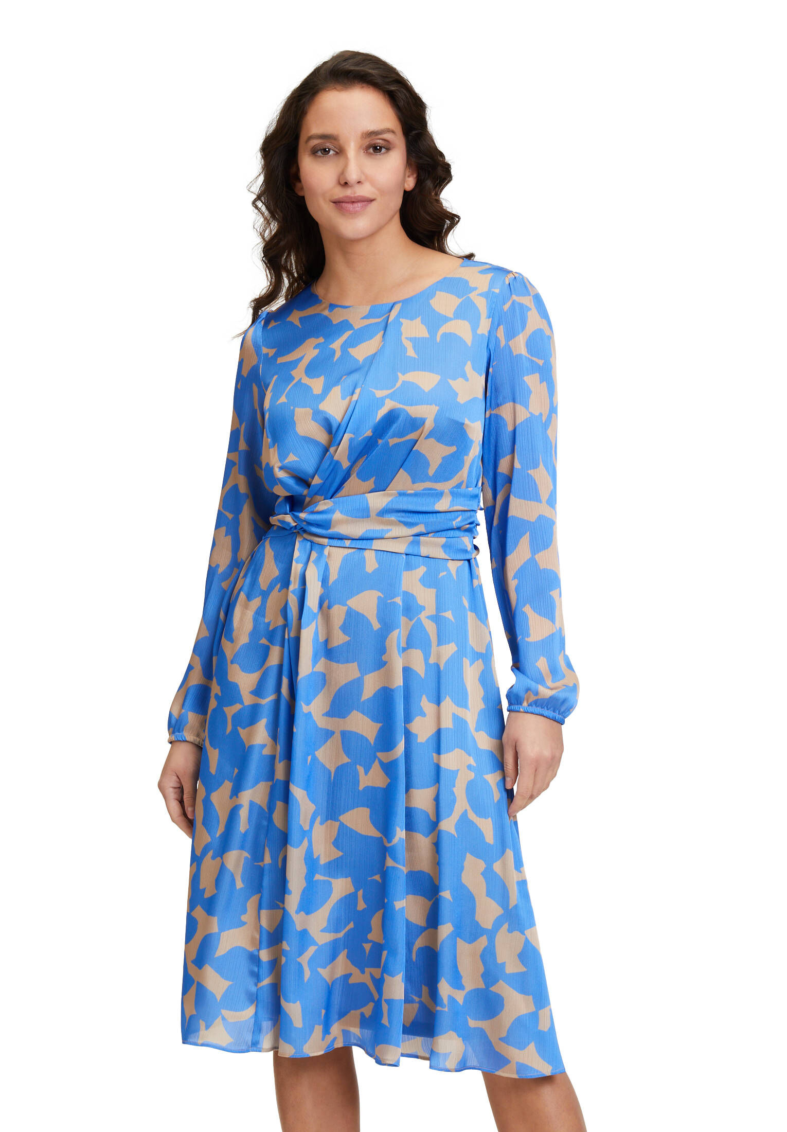 Betty & Co| Damen Chiffonkleid langarm
