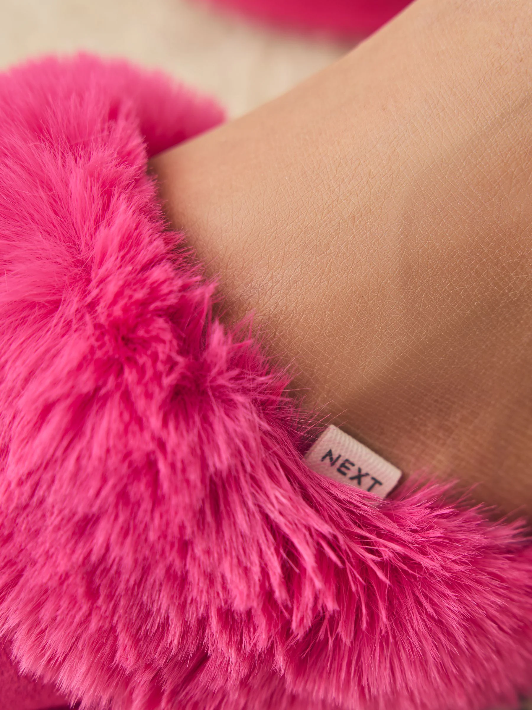 Roze - Faux Fur Suede Mule Slippers