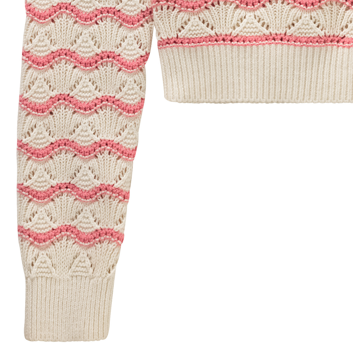 Yigga Mädchen Strickpullover mit Allover-Muster creme / pink