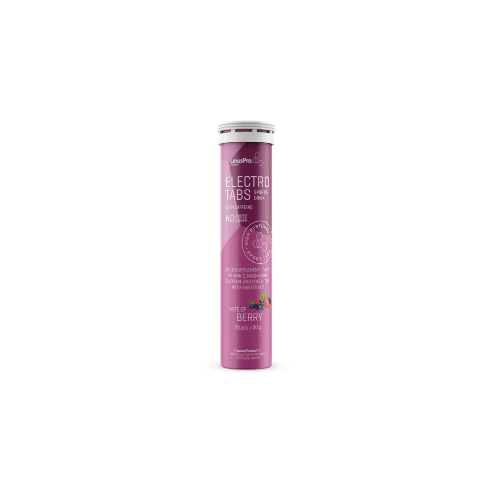 LinusPro Elektrolyt Tabs m. koffein - Berry