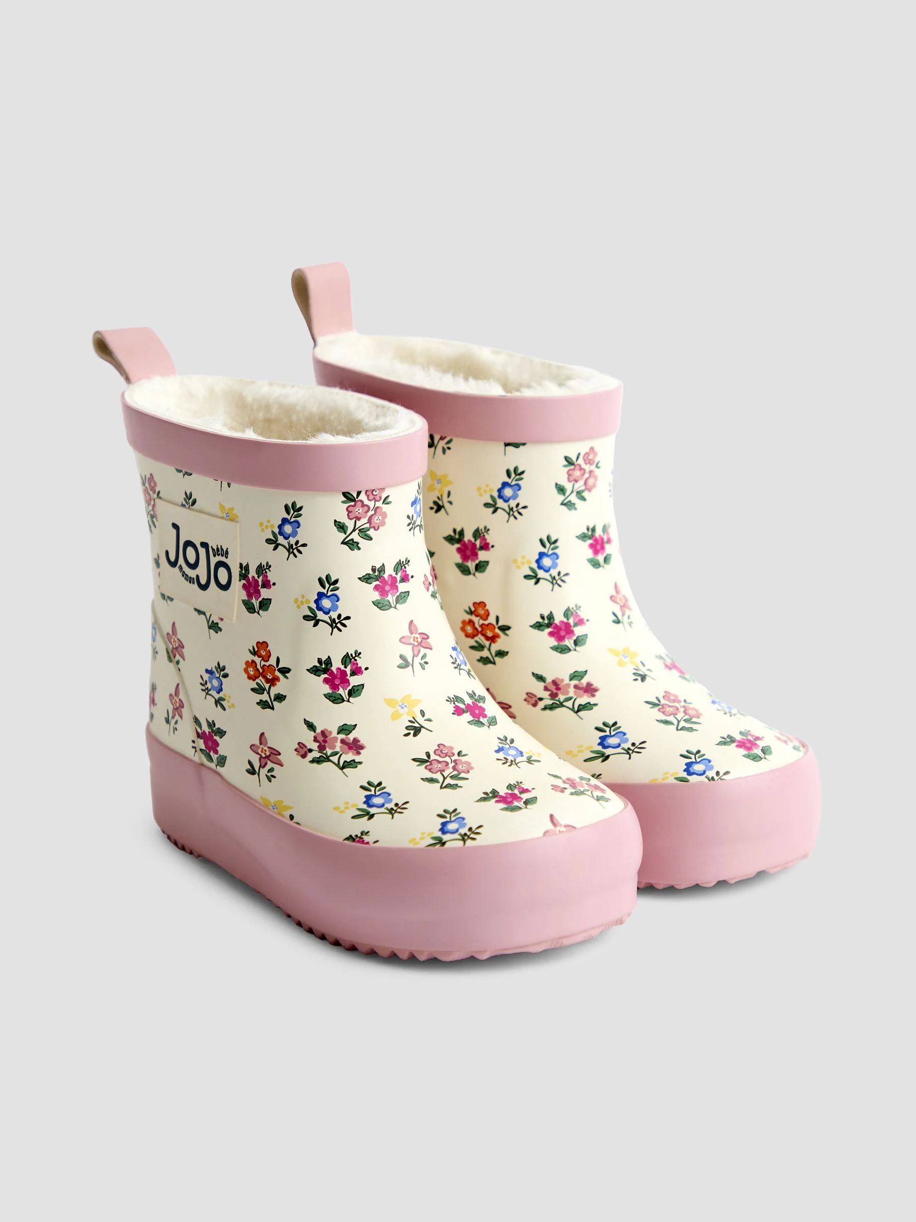 Crème gebloemd - JoJo Maman Bébé Print Cosy Short Wellies