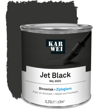 KARWEI binnenlak zijdeglans RAL 9005 jet black 250 ml