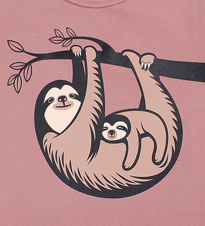 ANIMAL T-Shirt - DyrGrowl - Dk Rose Beige Faultier Mama