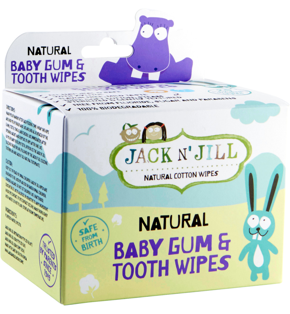 Jack n’ Jill Natural baby gum & tooth wipes (25 stuks)