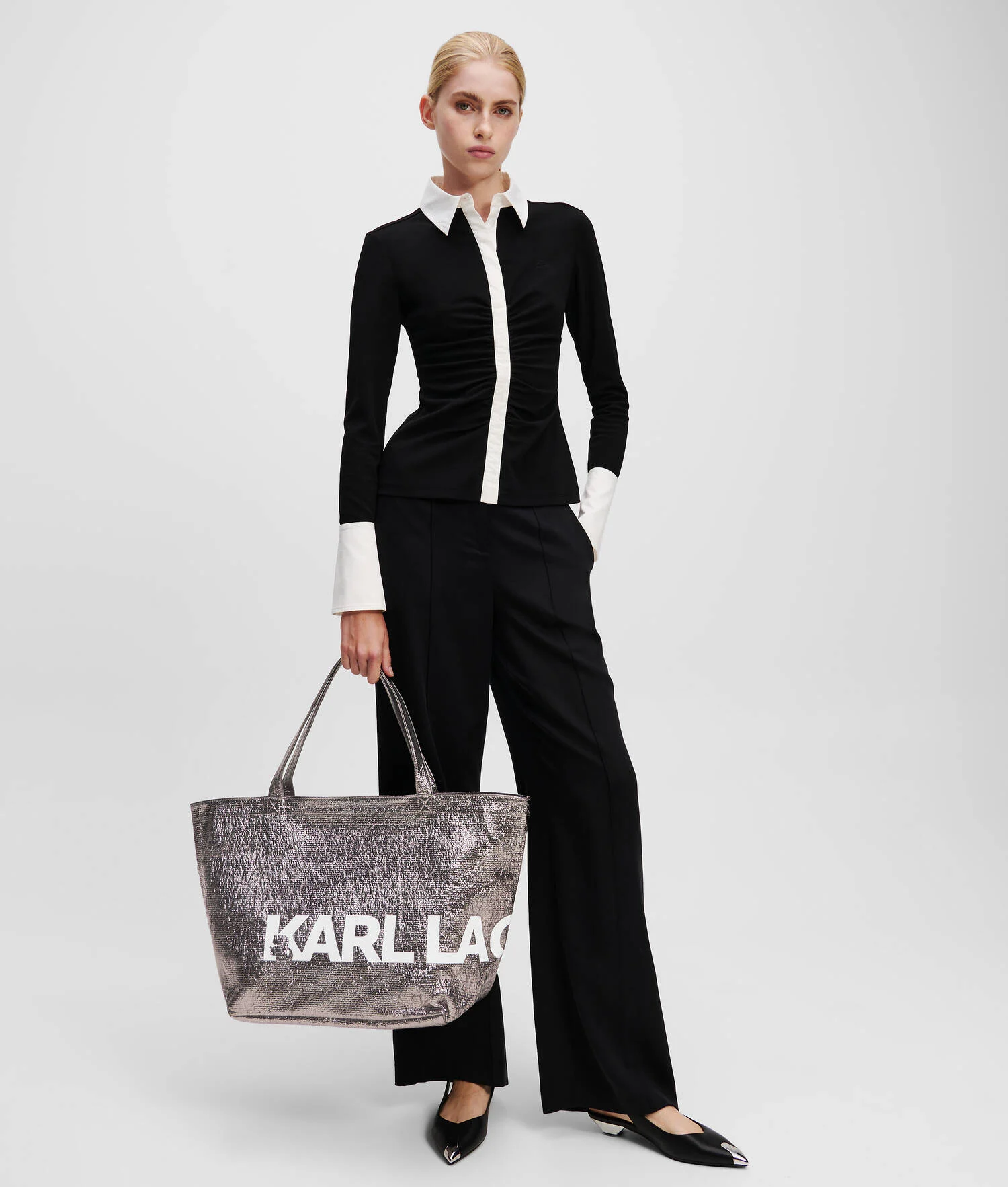 CABAS ENDUIT AVEC LOGO OVERSIZE K/ESSENTIAL - Bronze