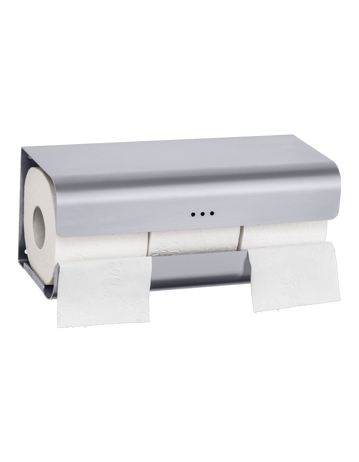 Proox One driedubbele toiletrol houder RVS