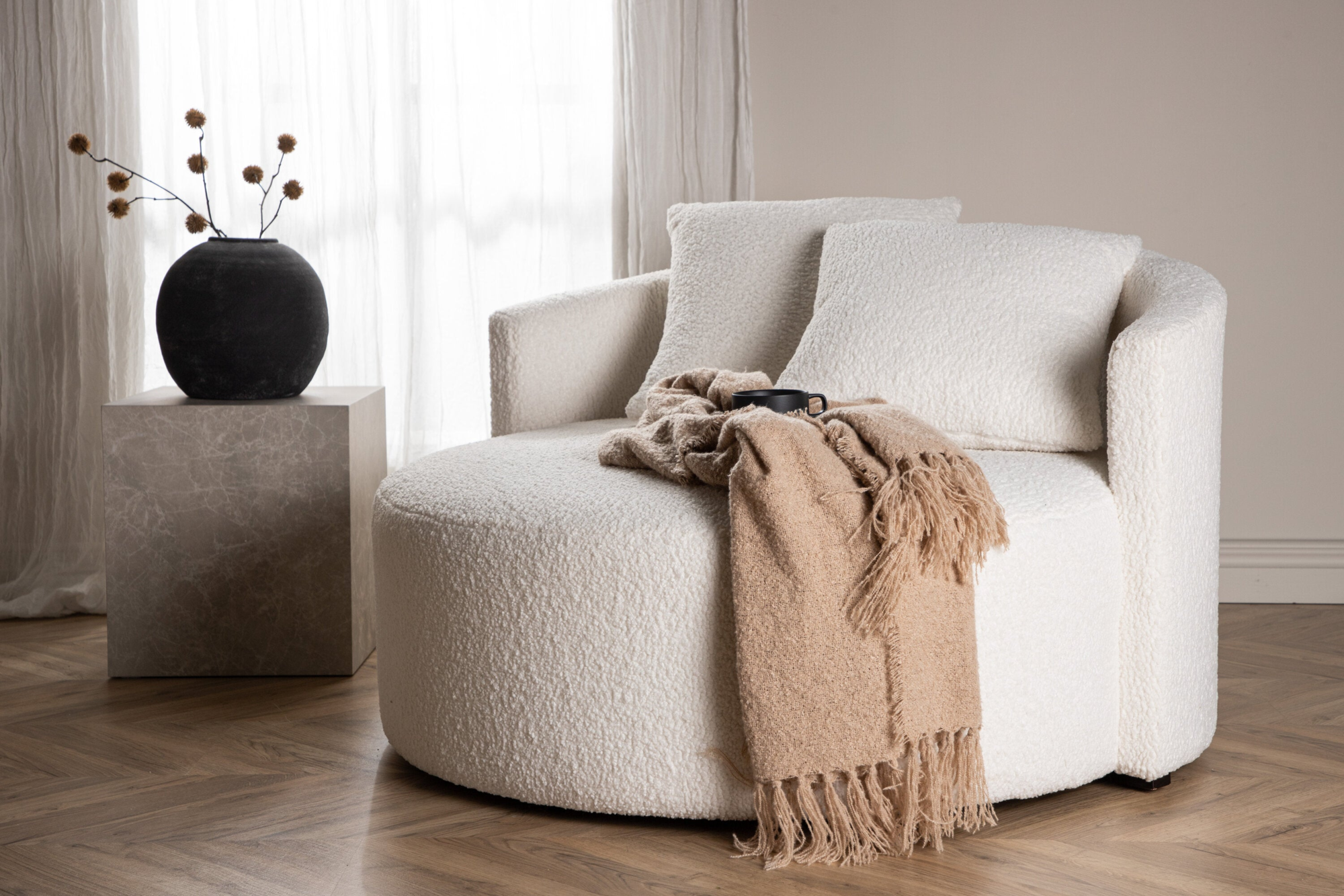 Vaian Loungefauteuil XL - Wit