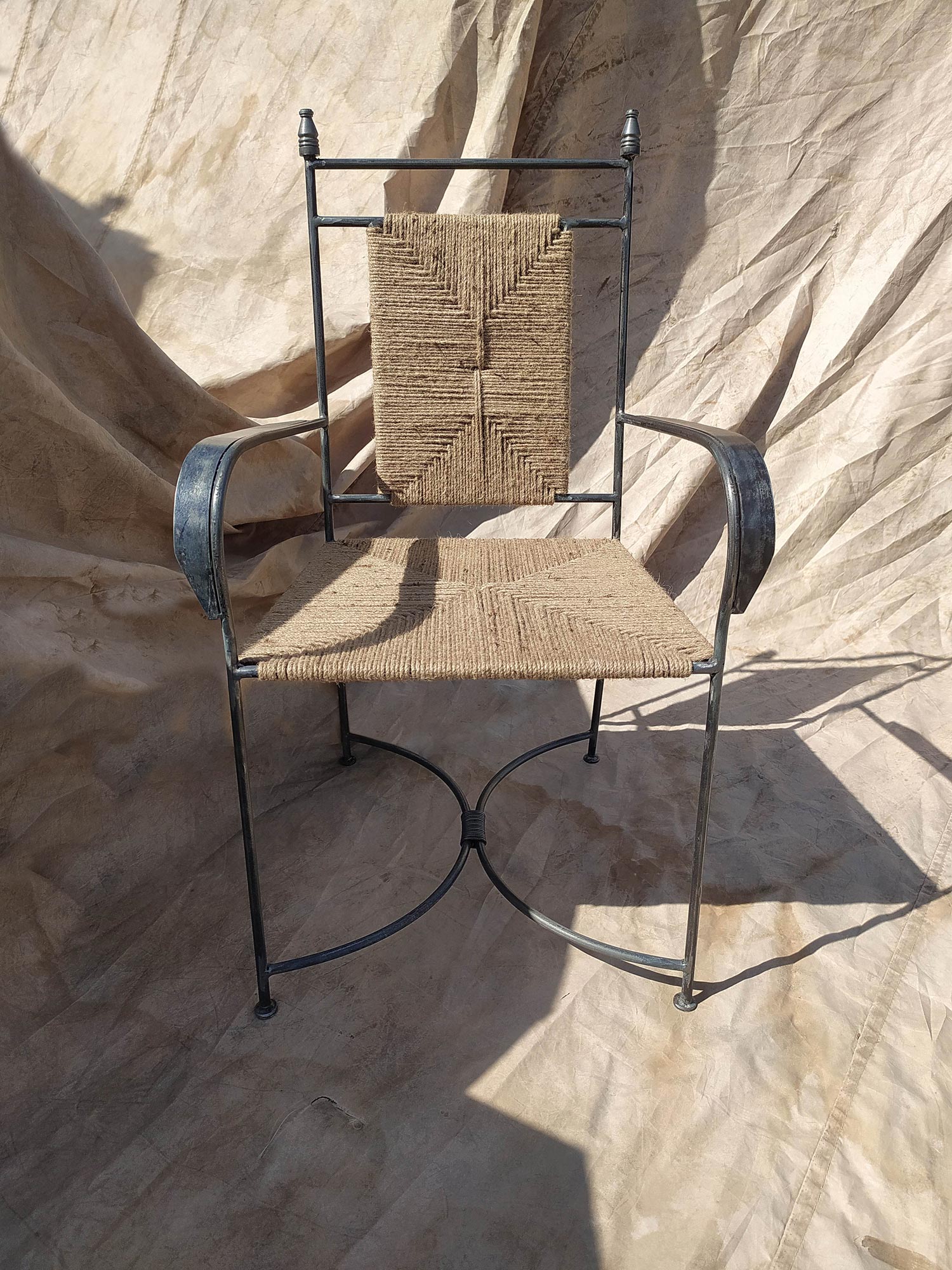 Lehnstuhl 'Drazoub' aus Eisen und Jute, B 43 cm, H 92 cm, L 52 cm günstig bestellen