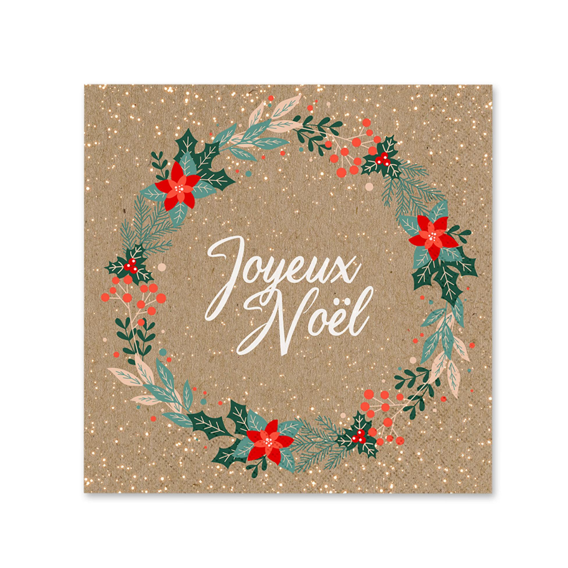SERVIETTE COURONNE NATURE 33X33CM X20 PIECES