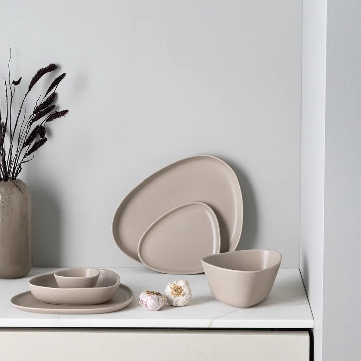 Lind DNA - Curve Stoneware tiefer Teller, 22 x 19 cm, navy blue