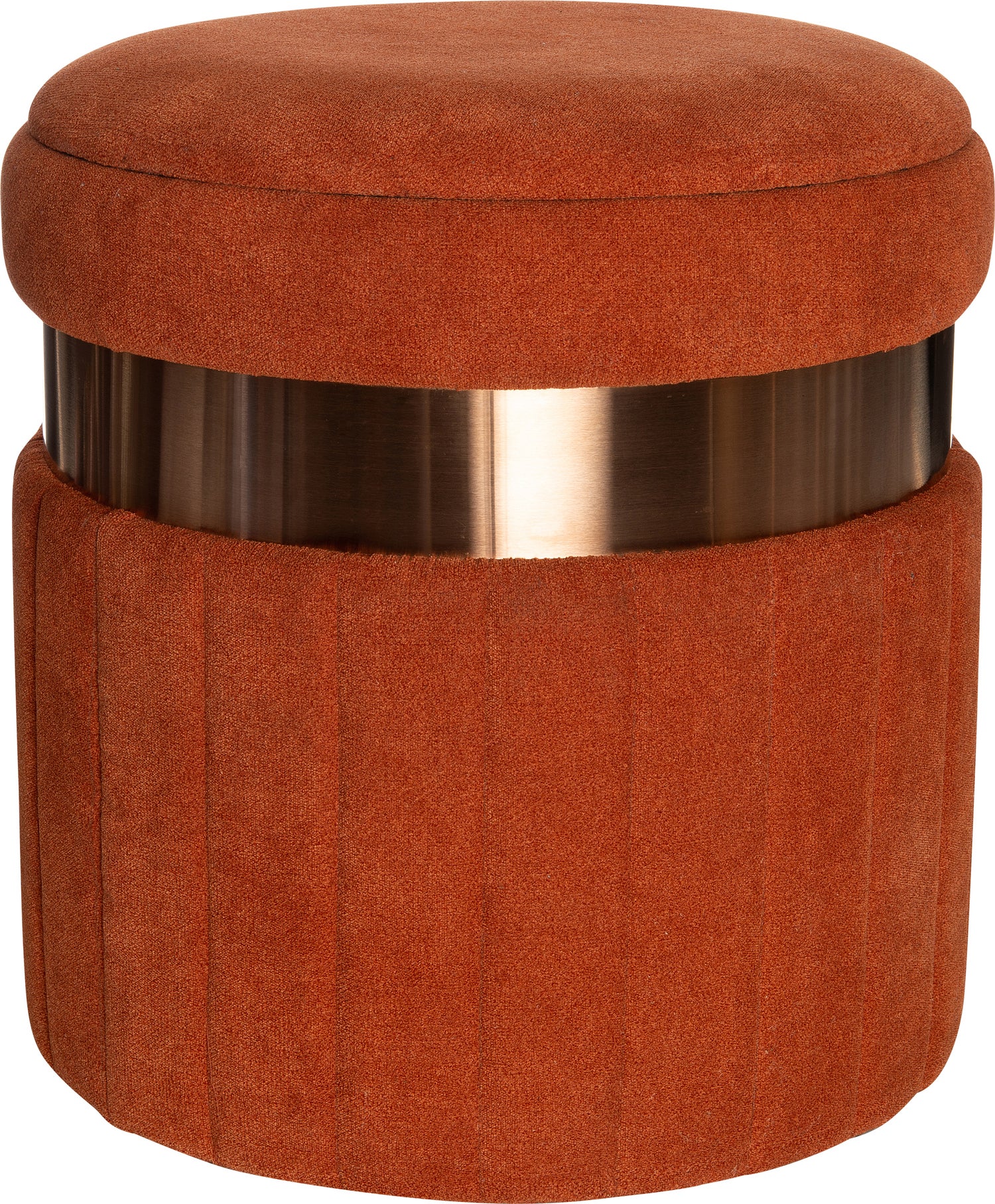 Intratuin poef Gwen Chenille terracotta D 30 H 35 cm