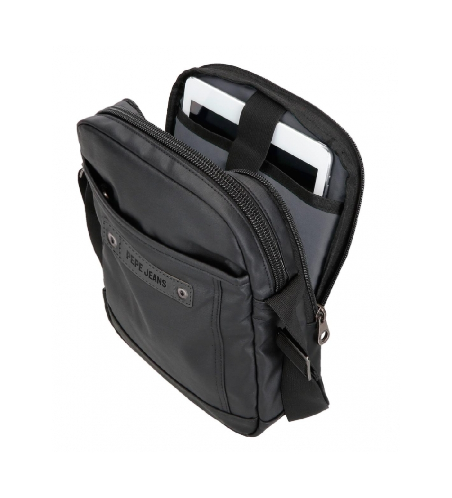 Bolsa de ombro preta para tablet Pepe Jeans Hatfield