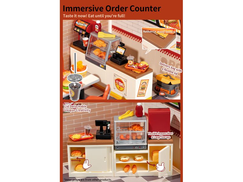 RoboTime Bausatz Yum Yum Burgers 3D-Puzzle aus lasergeschnittenen Holzteilen