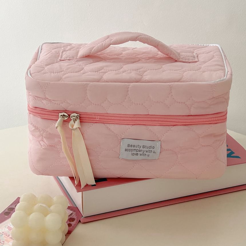 ZenlyHabit - Letterapplicatie stoffen make-uptas / clutch / etui (verschillende ontwerpen)