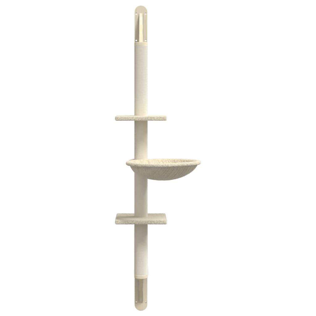 Arranhador de parede para gatos vidaXL, cor creme, 142,5 cm