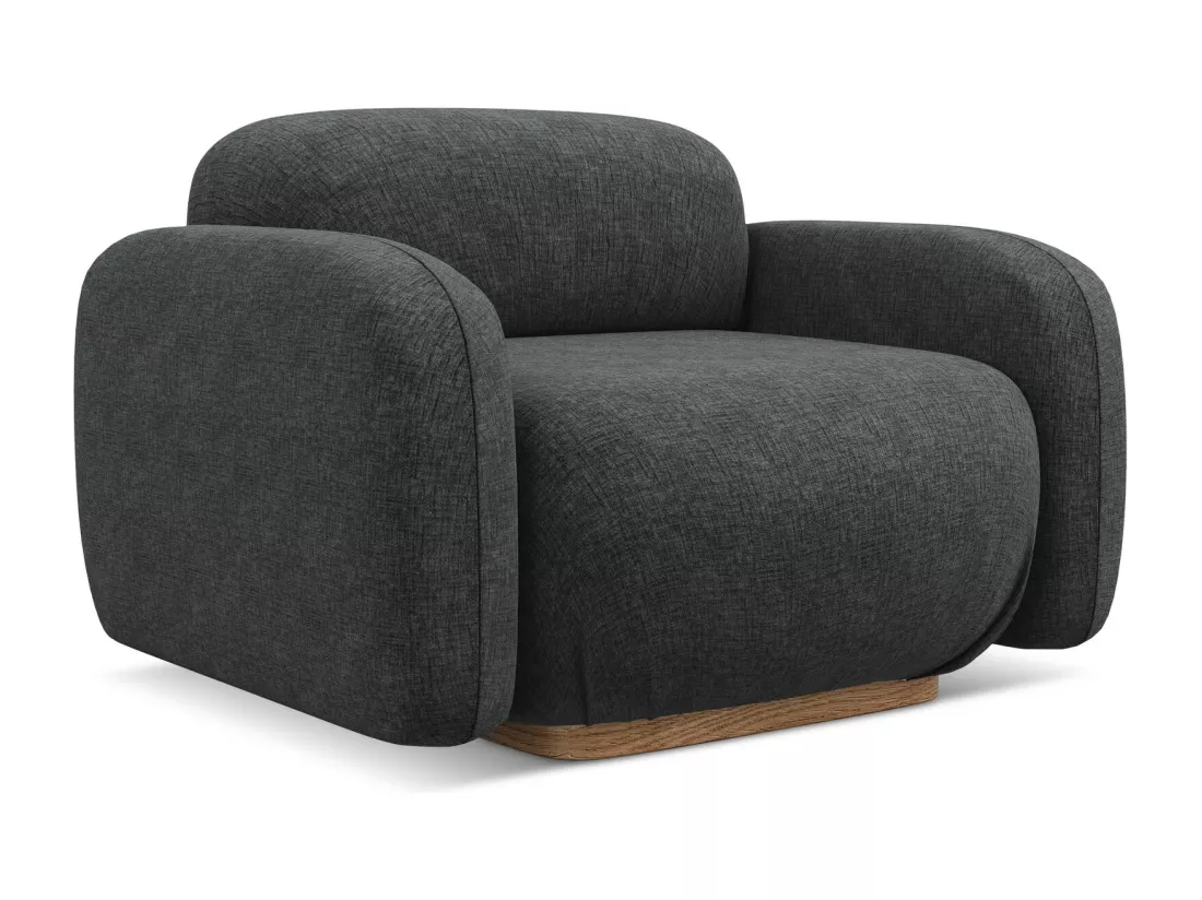 Fauteuil en tissu chenille - acier - AILANI