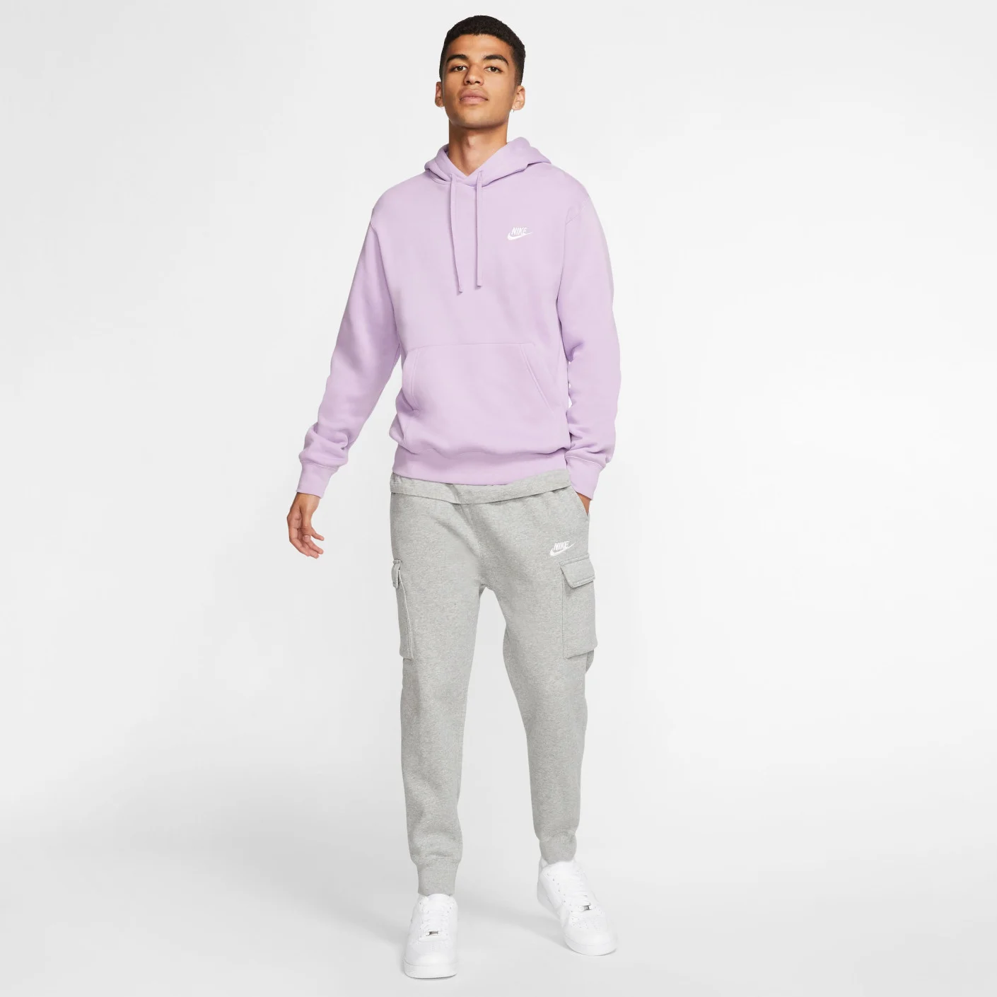 Nike Sportswear Club Fleece Cargobroek Grijs Wit