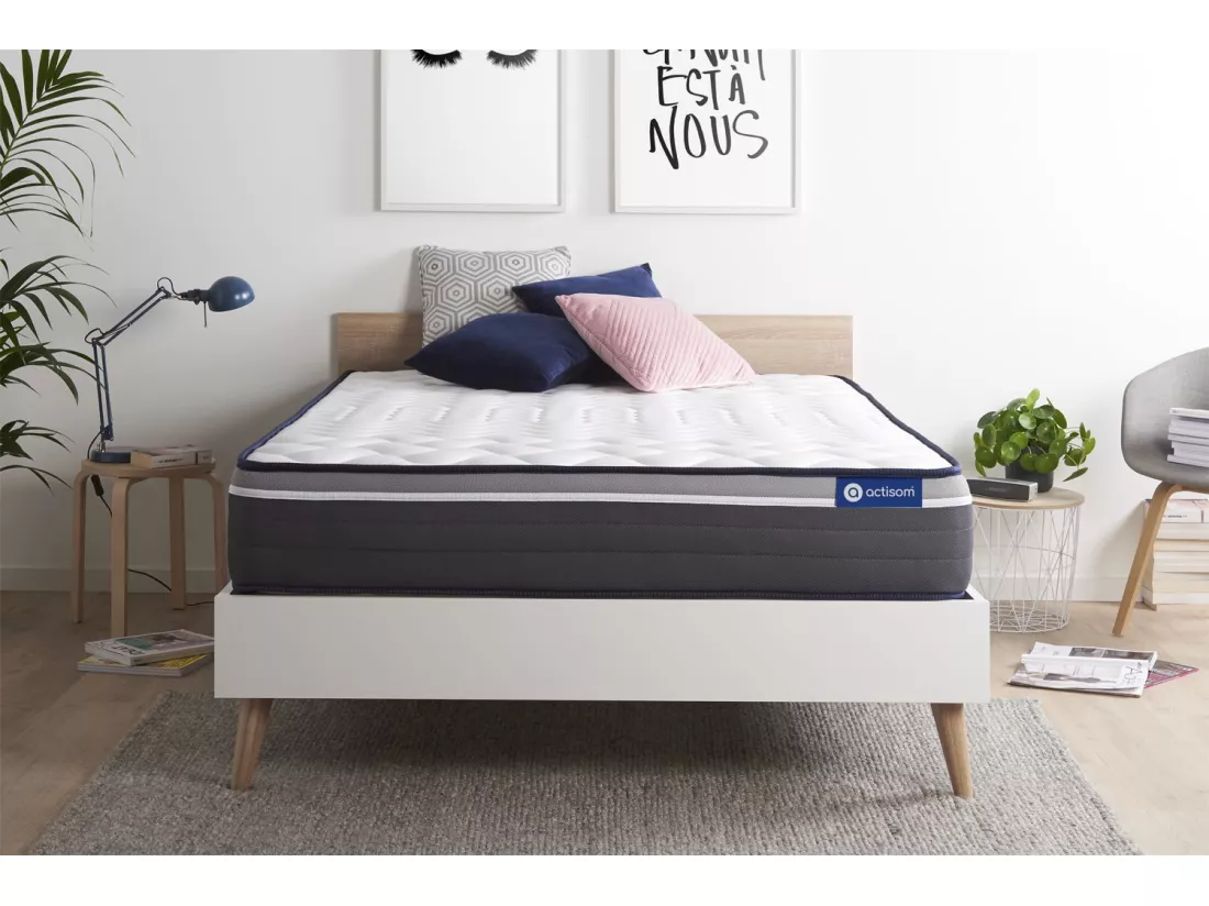 ACTISOM Matelas 140x200 Latex+Mémoire de forme Maxi épaisseur 7zones de confort