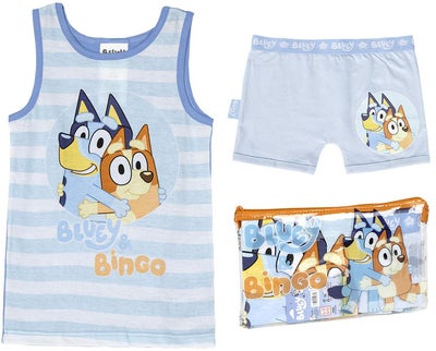 Bluey Pysjamas & Toalettveske Sett, Lyseblå