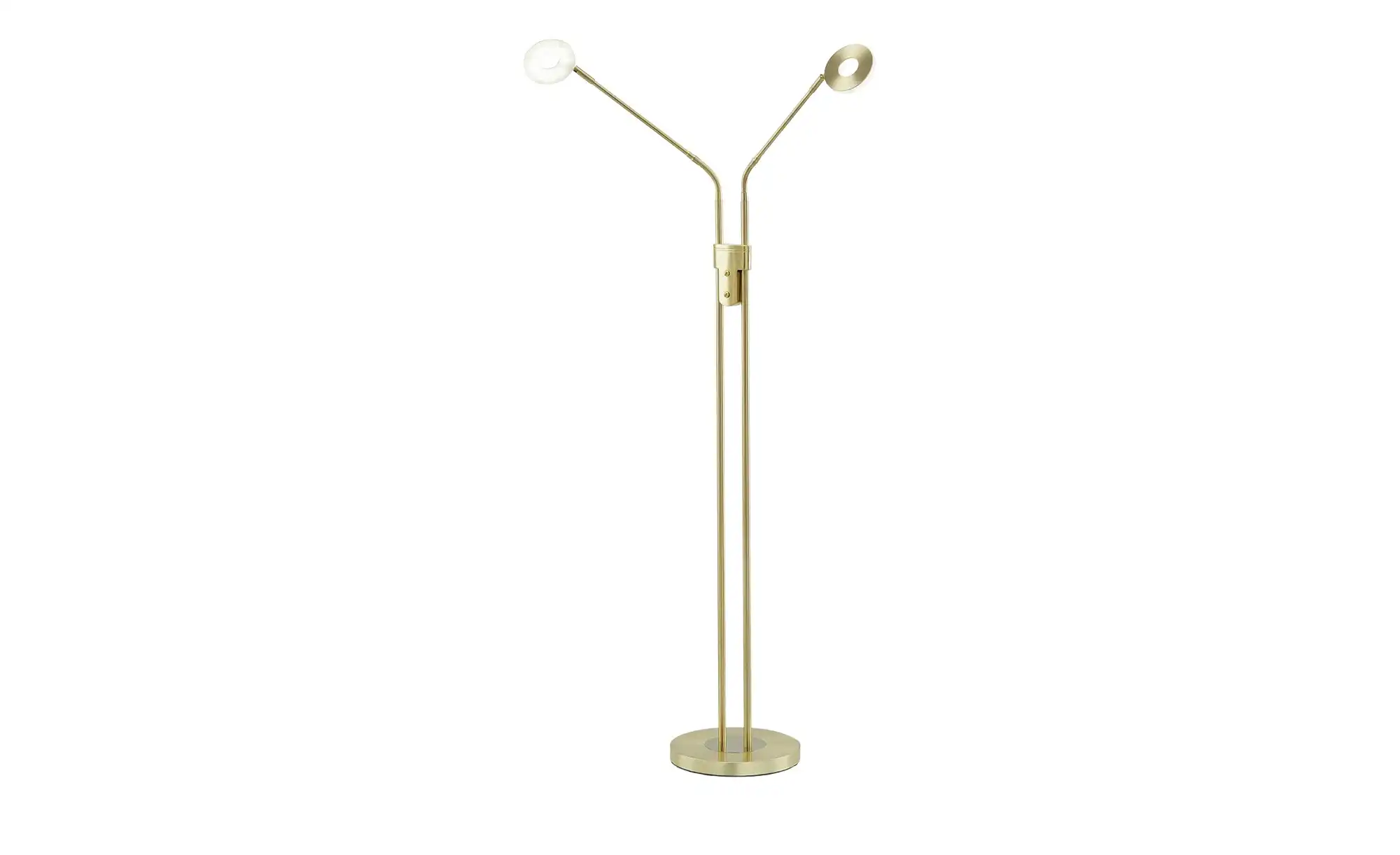 Fischer-Honsel LED-Leseleuchte, 2-flammig, Messing-matt mit Dimmer