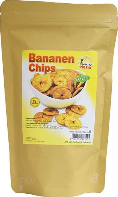 Nesia Bananen Chips Zoet 100g