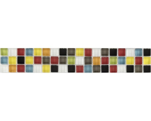 Glazen rand glas multicolor mix 4,8x29,8 cm