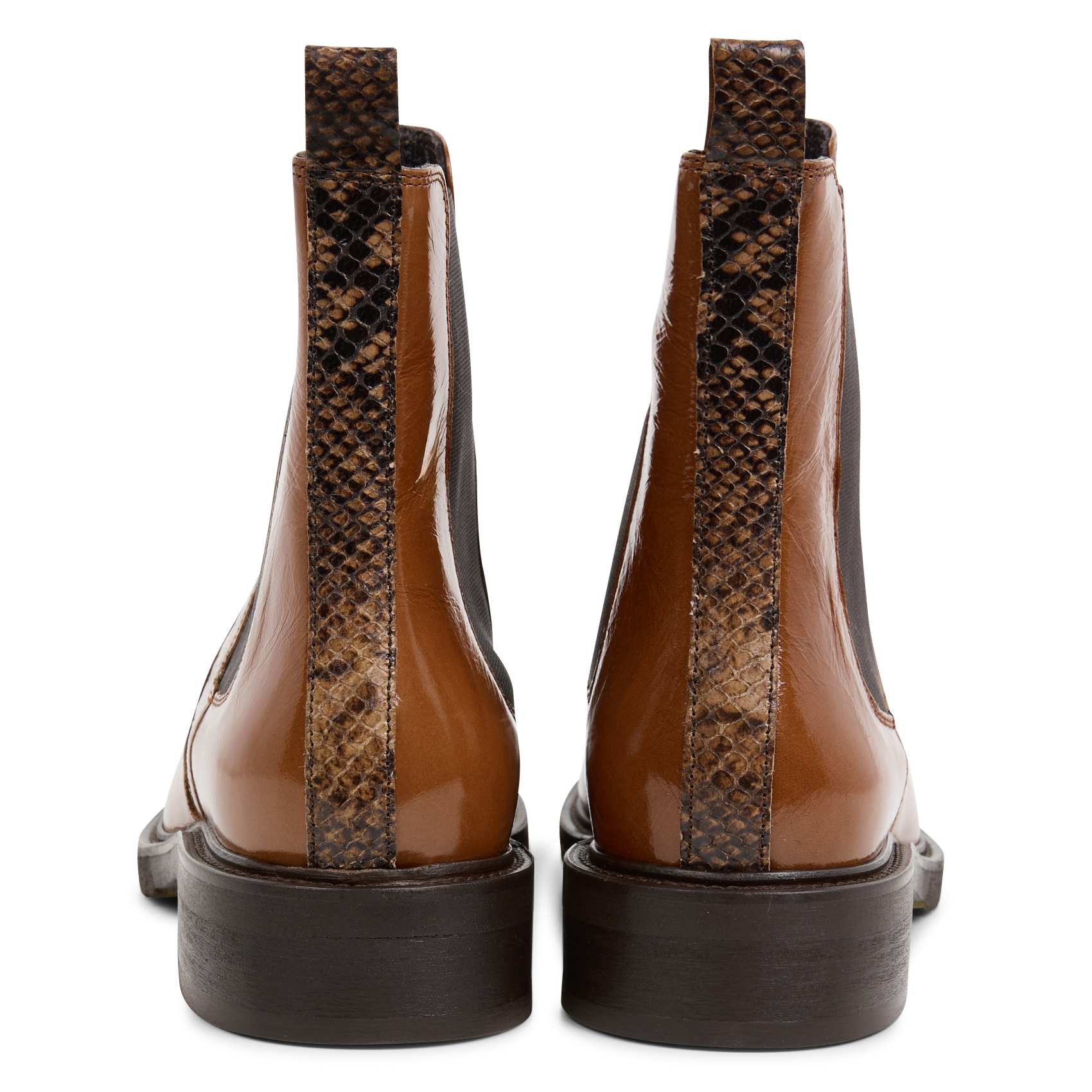 Bottes à talons en cuir| Marron