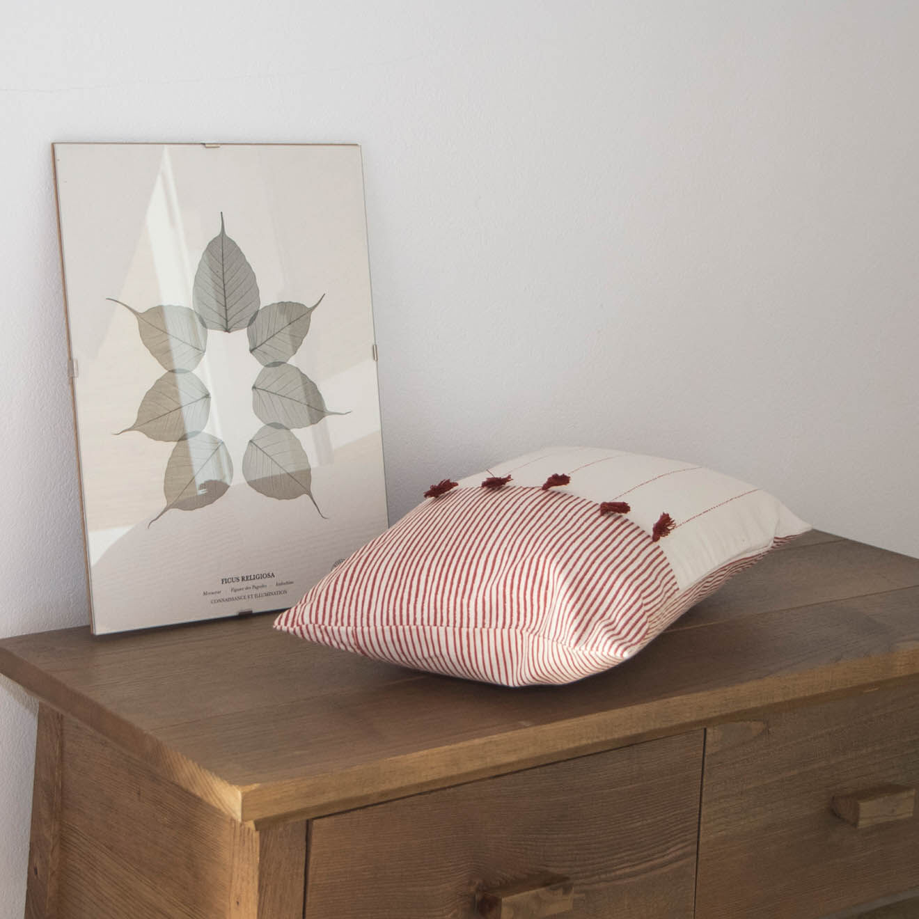 Febronie Housse de coussin Pinstripe terracotta - 50x30 cm