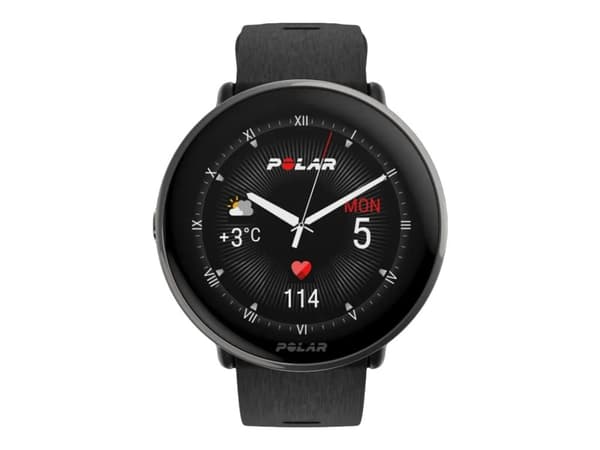 Polar Ignite 3 Titanium - Sportsur med bånd - silikon - svart - båndbredde: S/L - display 1.28