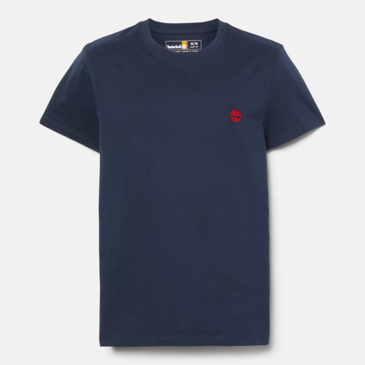 Camiseta masculina Dunstan River Slim-Fit na cor azul marinho.