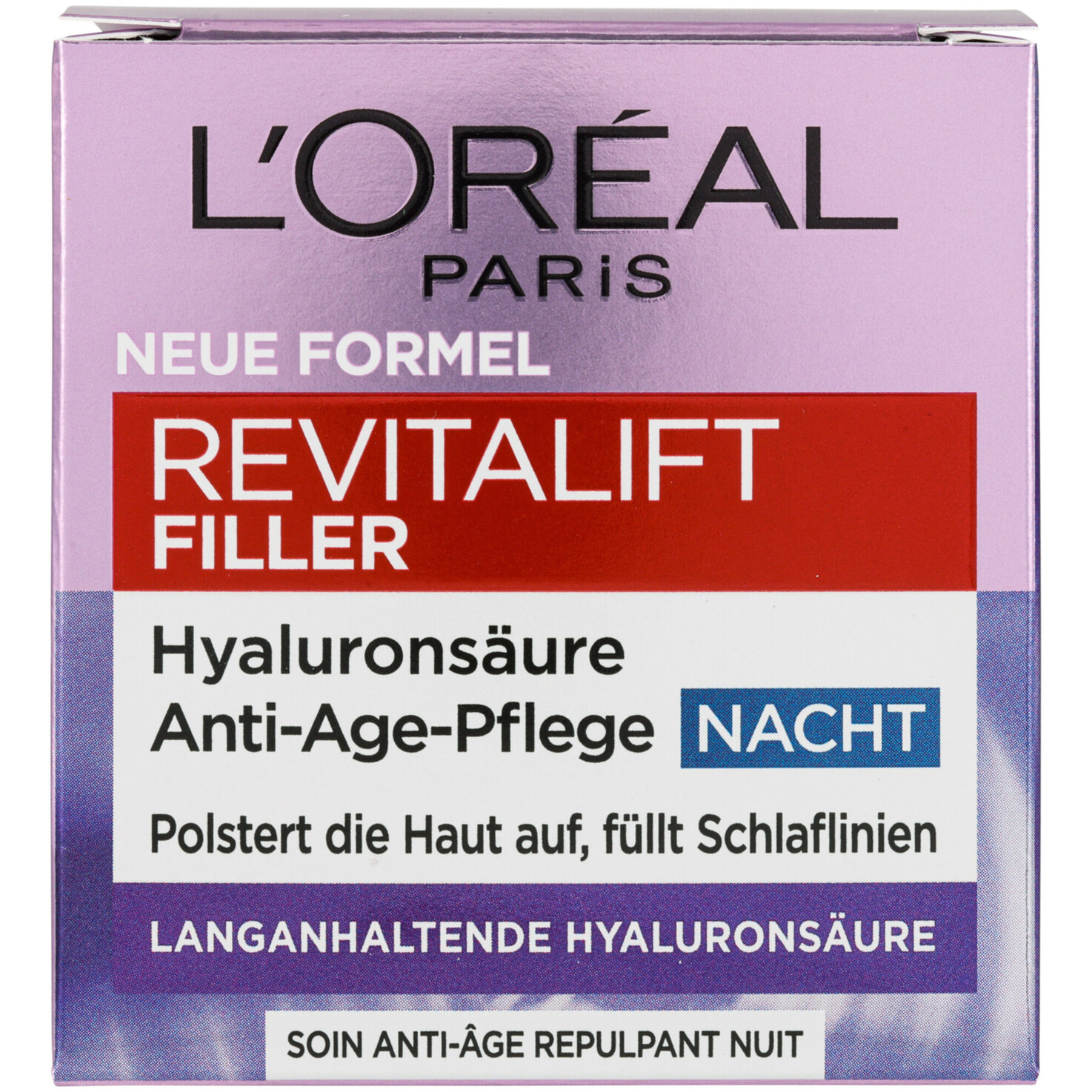 L'Oréal Paris Revitalift Filler [+Hyaluronsäure] Intensiv Aufpolsternde Anti-Age Nachtpflege, 50ml
