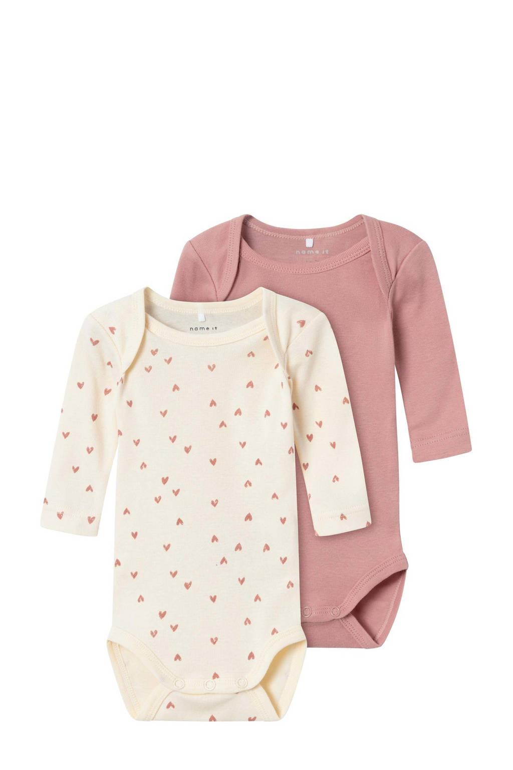 NAME IT romper NBFBODY - set van 2 roze/ofwhite