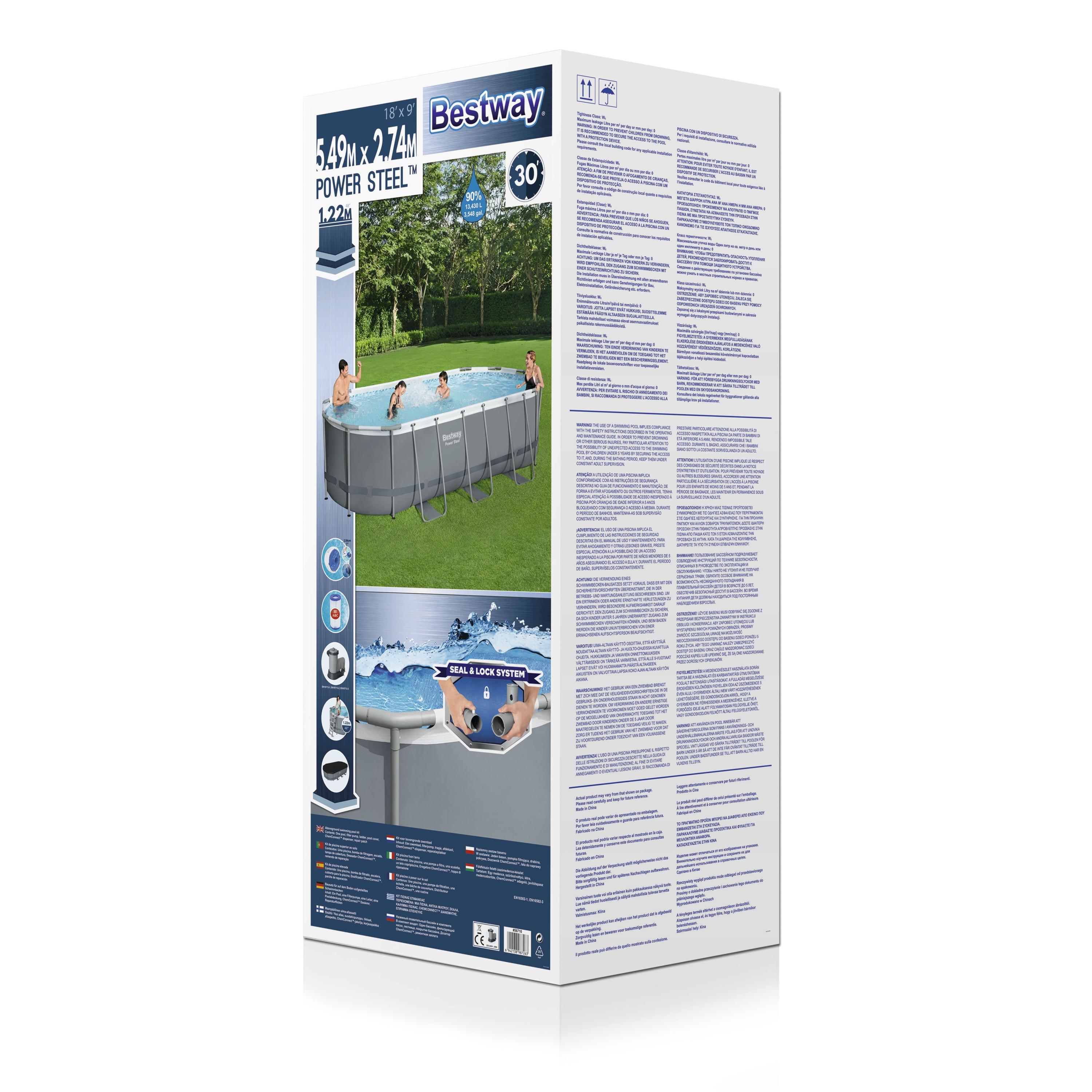 Bestway Pool Komplett-Set grau 549 x 274 x 122 cm