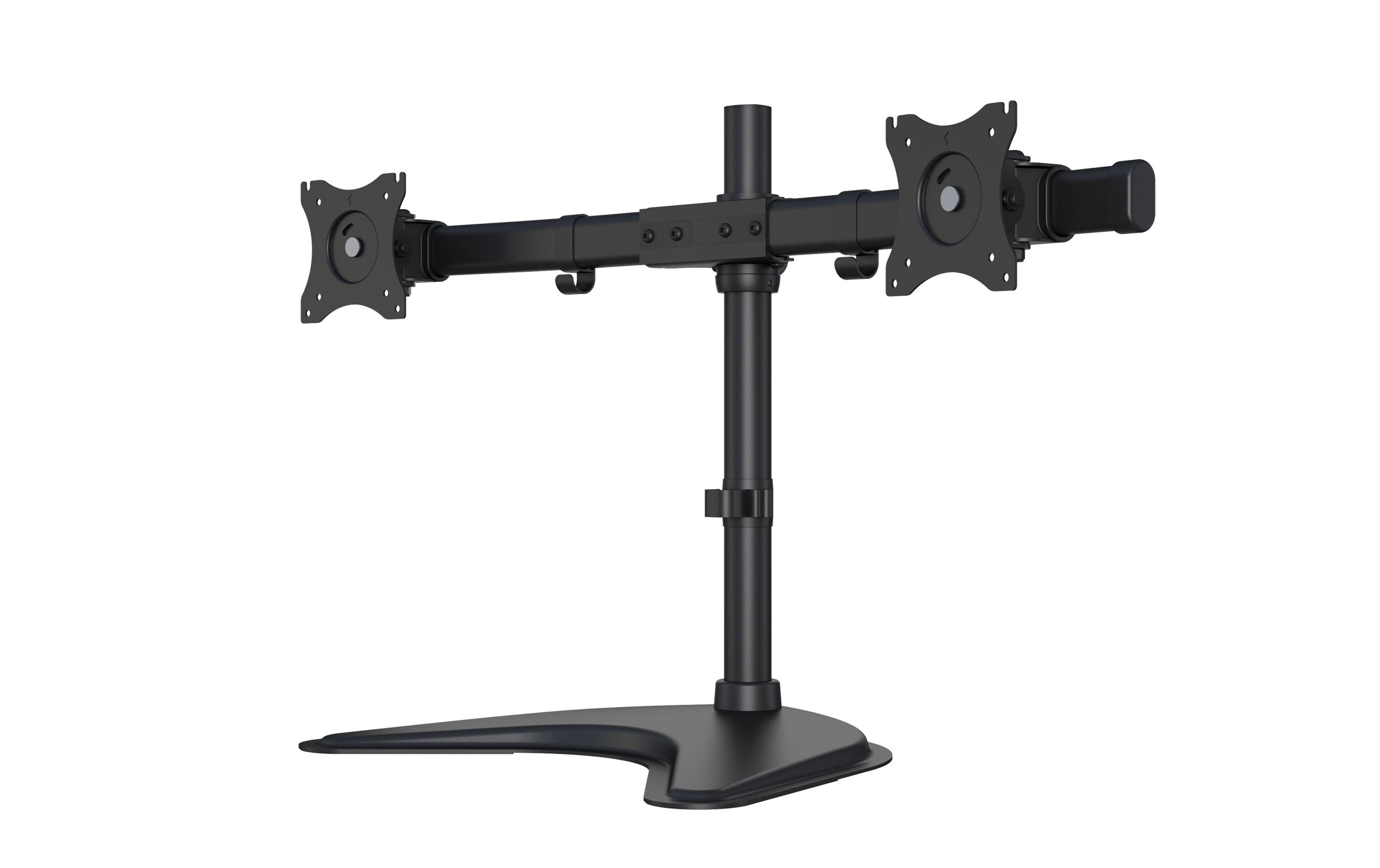 Monitor-Standfuss Basic Dual bis 10 kg – Schwarz<br>Deskmount