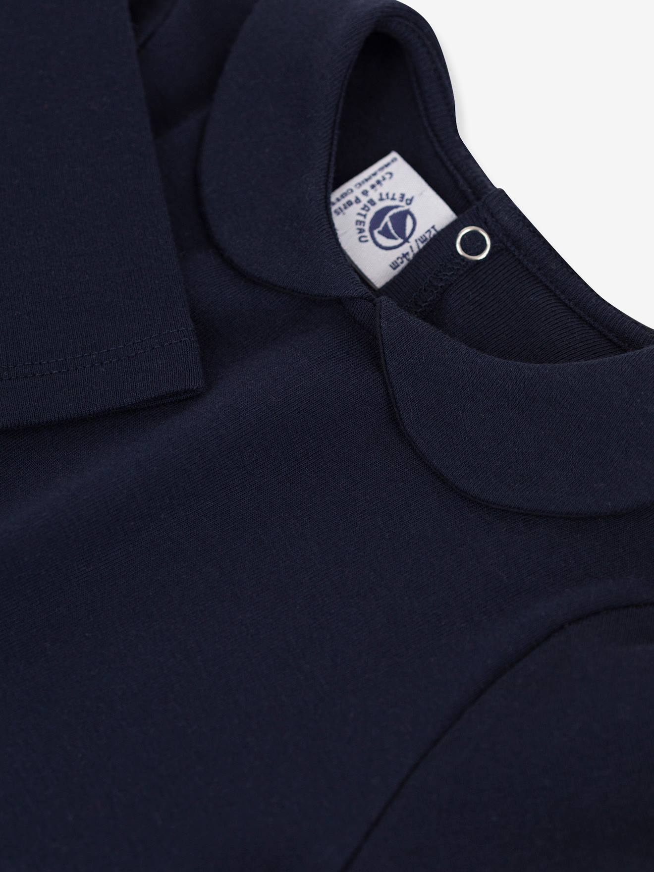 PETIT BATEAU Blusa bebê de algodão orgânico azul marinho