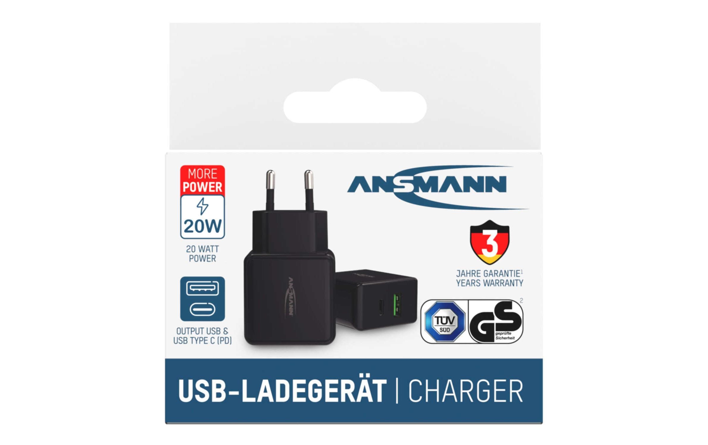 USB-Wandladegerät Home Charger HC218PD, 18 W, SchwarzLeistungsstarker Indoor USB-Ladeadapter