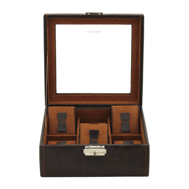 Ecrin 6 montres, Bond, marron, vitré