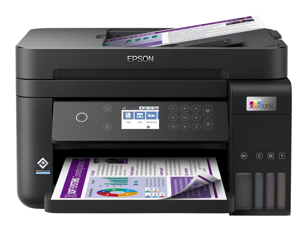 Epson EcoTank ET-3850 - Multifunktionsprinter - farve - blækprinter - A4/Legal (medie) - op til 15.5 spm (udskriver) - 250 ark - LAN, Wi-Fi