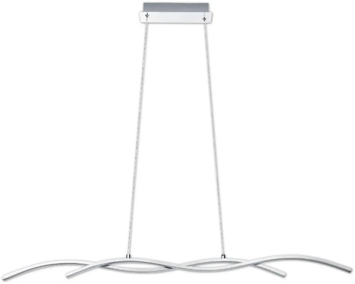 LED hanglamp 14W 1900 lm 3000K HxL 120x120 cm chroom/wit