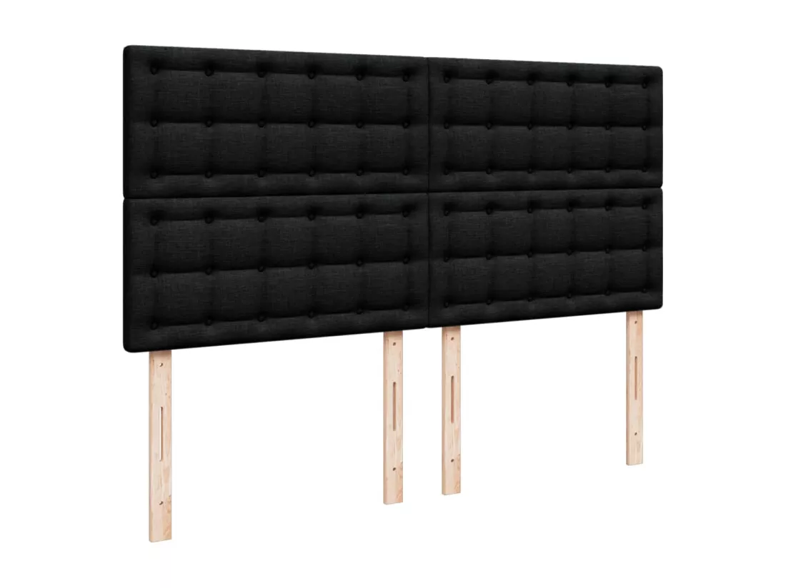 Sommier à lattes de lit avec matelas Noir 180x200 cm Tissu