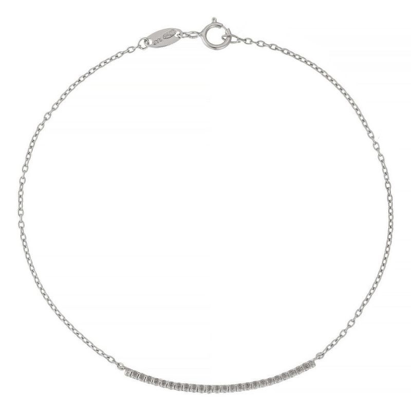 Bracelet chaine or blanc et oxydes de zirconium 