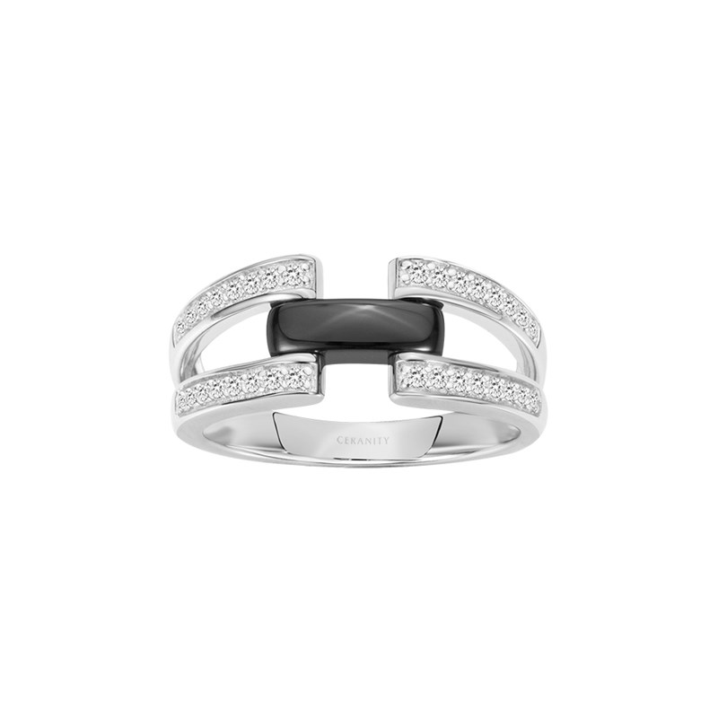 Bague en Argent avec oxyde de zirconium blanc