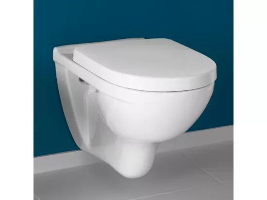 Pack WC sans bride VILLEROY ET BOCH O novo avec abattant frein de chute + bâti-support sol et mur Viconnect PRO + plaque Chromé