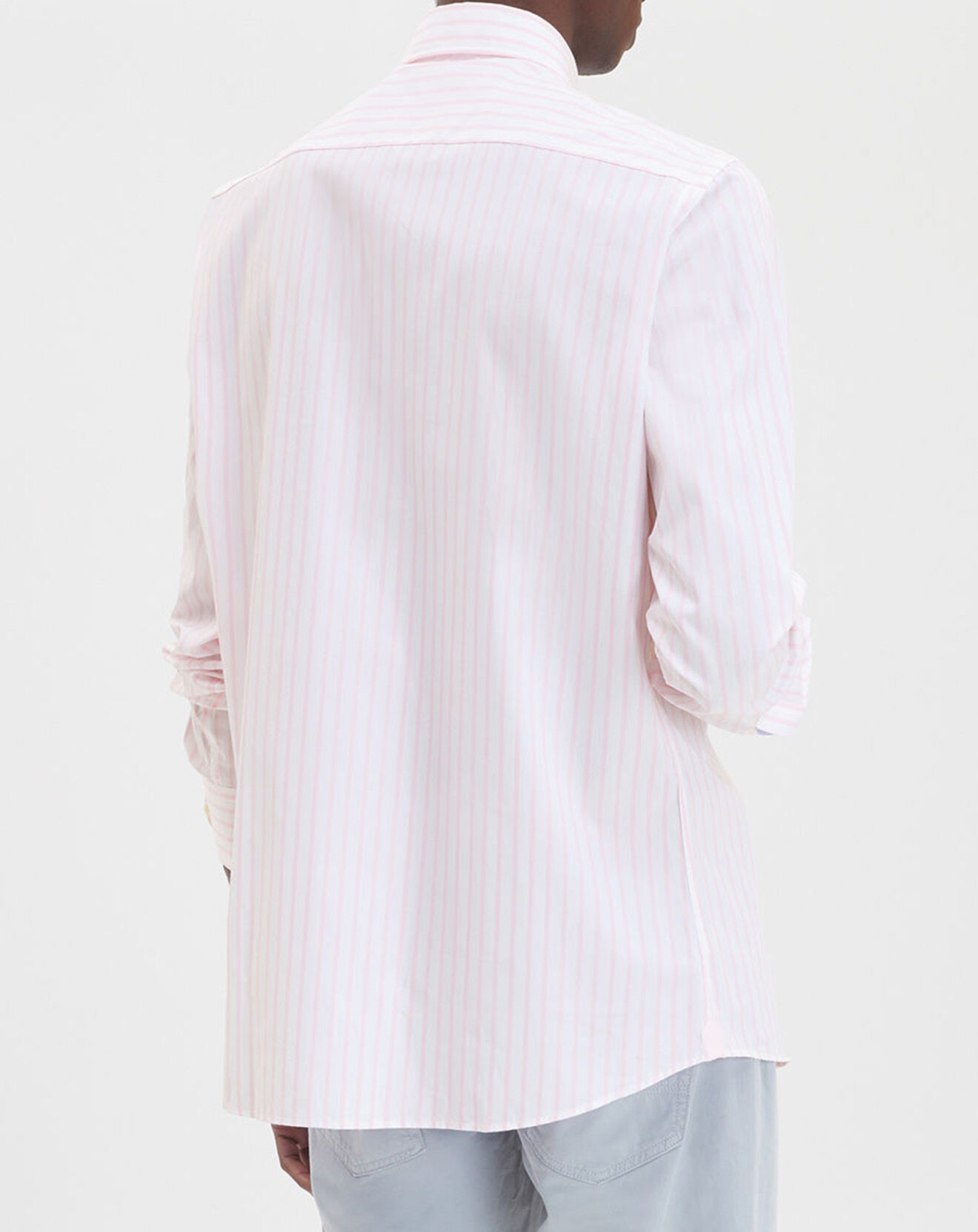 Hackett London Chemise baton large à rayures rose/blanc