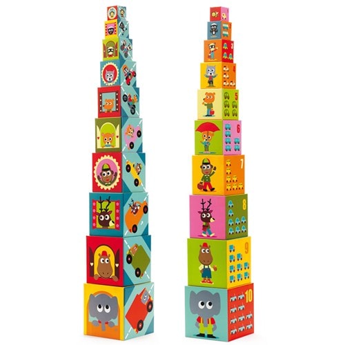 Cubes premier âge 10 cubes véhicules dje