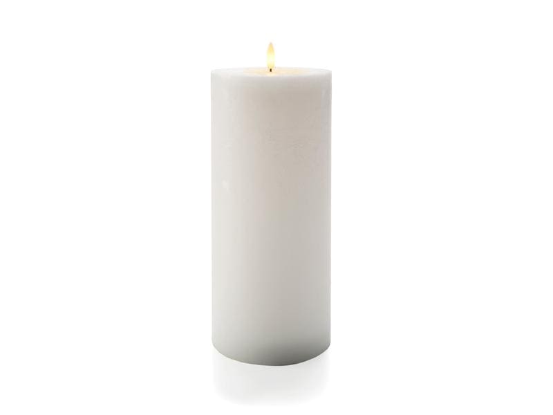 STT LED-Kerze XL Flat, Ø 12.5 x 27.5 cm, Weiss Kerze aus Echtwachs mit LED Licht