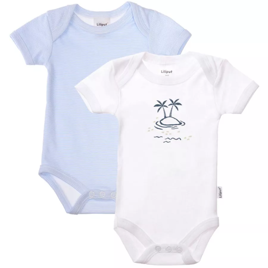 Liliput Baby-Body (Set, 2-tlg.) Insel hellblau geringelt, weiß