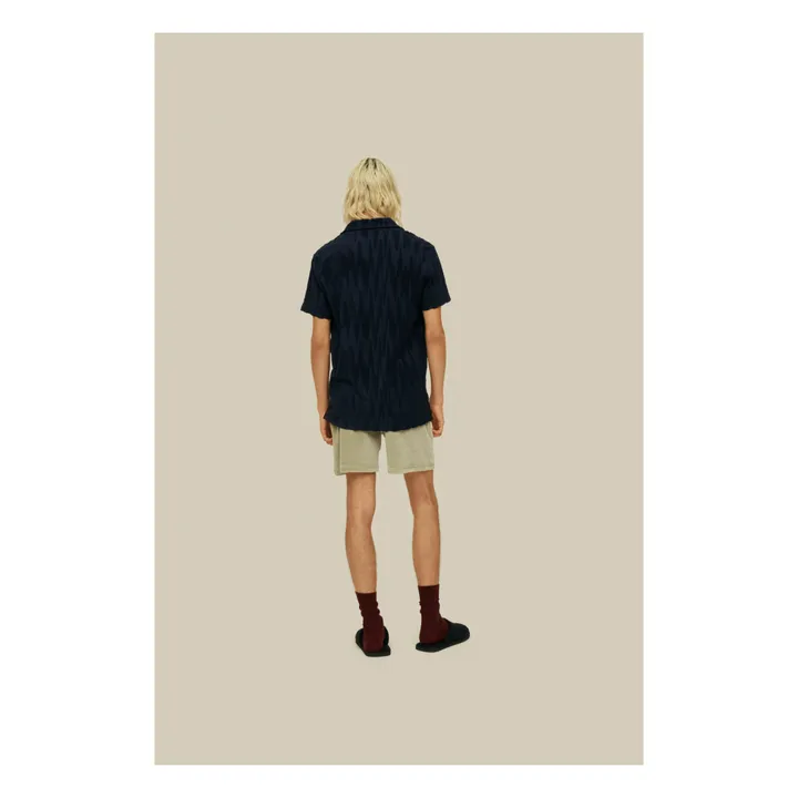 OAS Polo Eponge Glitch Terry | Bleu marine