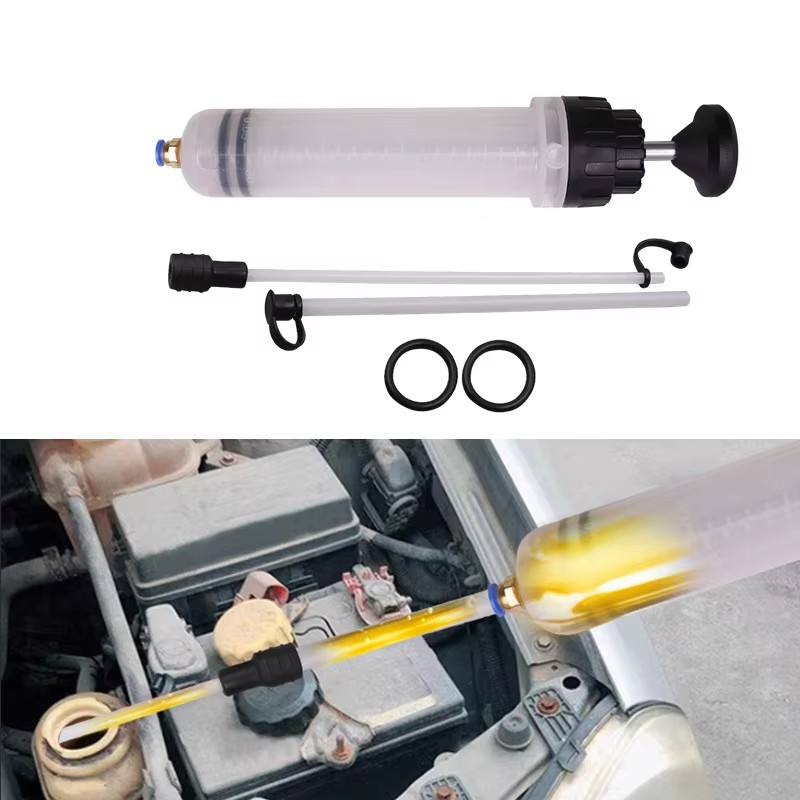 Manuelle Auto KFZ Ölabsaugpumpe Flüssigkeitssauger Ölwechselspritze für Benzin / Öl / Kühlflüssigkeit - Transparent