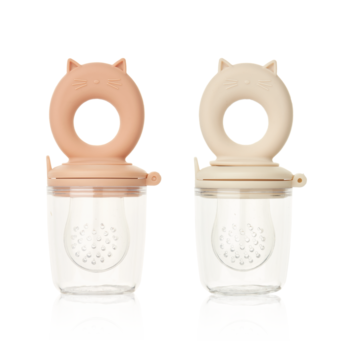 Liewood | Miranda Cat Shape Food Feeder 2-Pack | Tuscany rose / Apple blossom